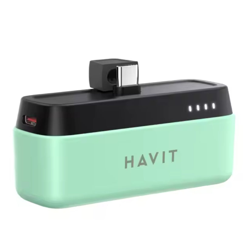 Havit PB7001 5000mAh 22.5W Power Bank – Stylish Green - باور بانك بسعة 5000ميلي أمبير وبقدرة 22.5واط من هافيت