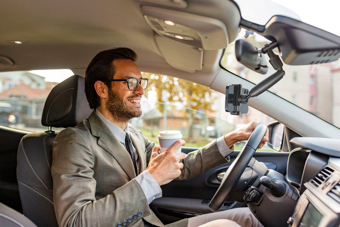 Cellularline Spin Mirror Car Mount – 360° Rotation - حامل جوال سيارة Spin Mirror من Cellularline