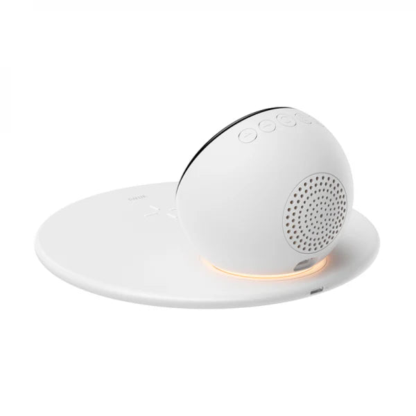 شاحن لاسلكي 15 واط مع منبه رقمي ومكبر صوت بلوتوث من ويوو - WIWU 15W Wireless Charger with Digital Alarm Clock and Bluetooth Speaker