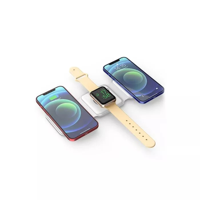 شاحن لاسلكي قابل للطي 3 في 1 باور اير من ويوو - WIWU Power Air Foldable 3 in 1 Wireless Charger 15W