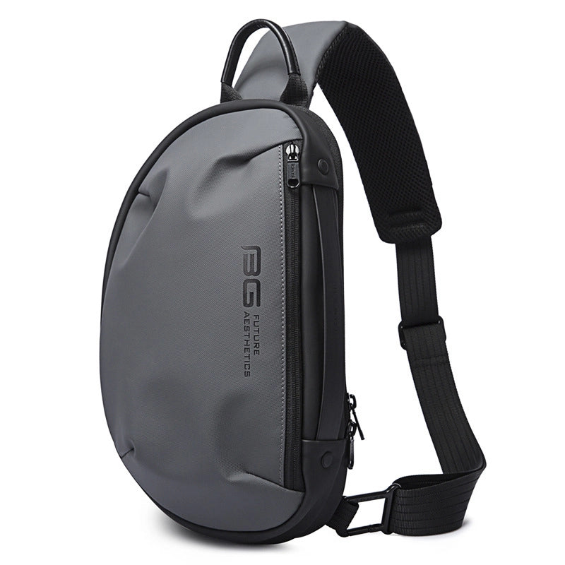 Bange Men Epithelium Coating Waterproof Crossbody Chest Bag with USB Port | حقيبة كتف رجالية من بانجي, مقاومة للخدوش والماء مع منفذ يو اس بي