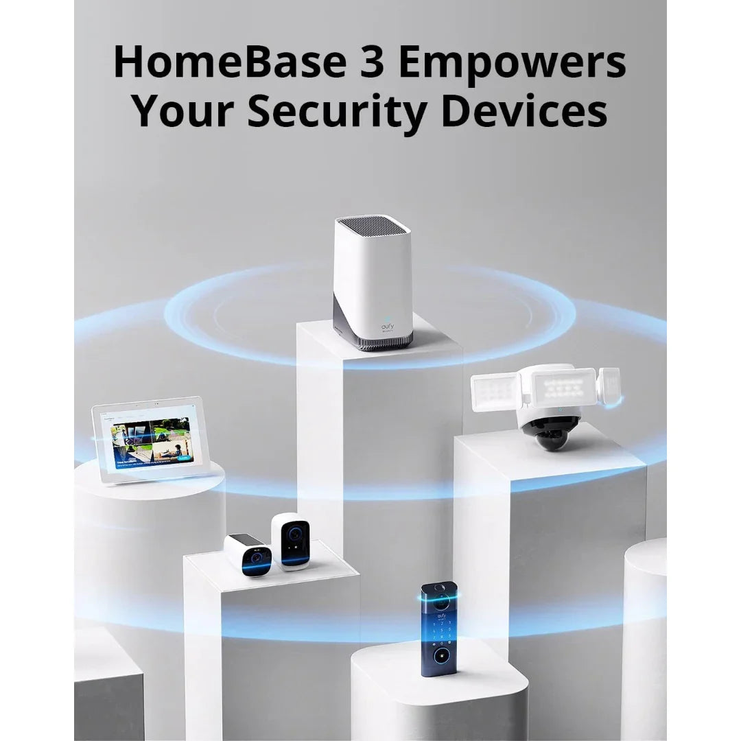 Anker Eufy S220 SoloCam 2-Pack + HomeBase 3, Solar Powered Security Cameras | طقم كامرتين انكر يوفي سولو كام S220 مع هوم بيس, تشغيل بالطاقة الشمسية