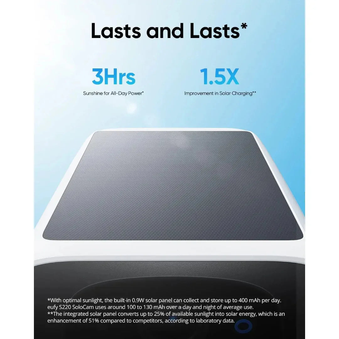 Anker Eufy S220 SoloCam 2-Pack + HomeBase 3, Solar Powered Security Cameras | طقم كامرتين انكر يوفي سولو كام S220 مع هوم بيس, تشغيل بالطاقة الشمسية