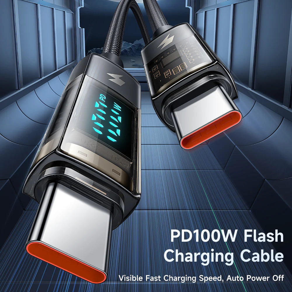 Mcdodo USB-C to USB-C Cable 100W PD Rapid Charging Output Screen Display - كيبل مكدودو يو اس بي سي إلى يو اس بي سي 100 وات شحن سريع