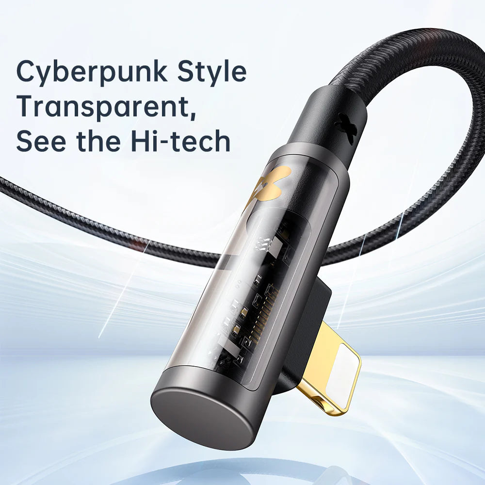 Mcdodo Type-C to Lightning 36W Elbow Transparent Data Cable 1.2m - مكدودو تايب سي إلى لايتننغ 36واط كابل بيانات شفاف للكوع 1.2 متر