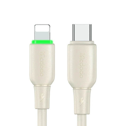 Mcdodo Silicone USB C to Lightning 36W Data Cable with LED 1.2m - كابل بيانات من السيليكون تايب سي إلى لايتننج 36واط مع ليد بطول 1.2 متر من مكدودو