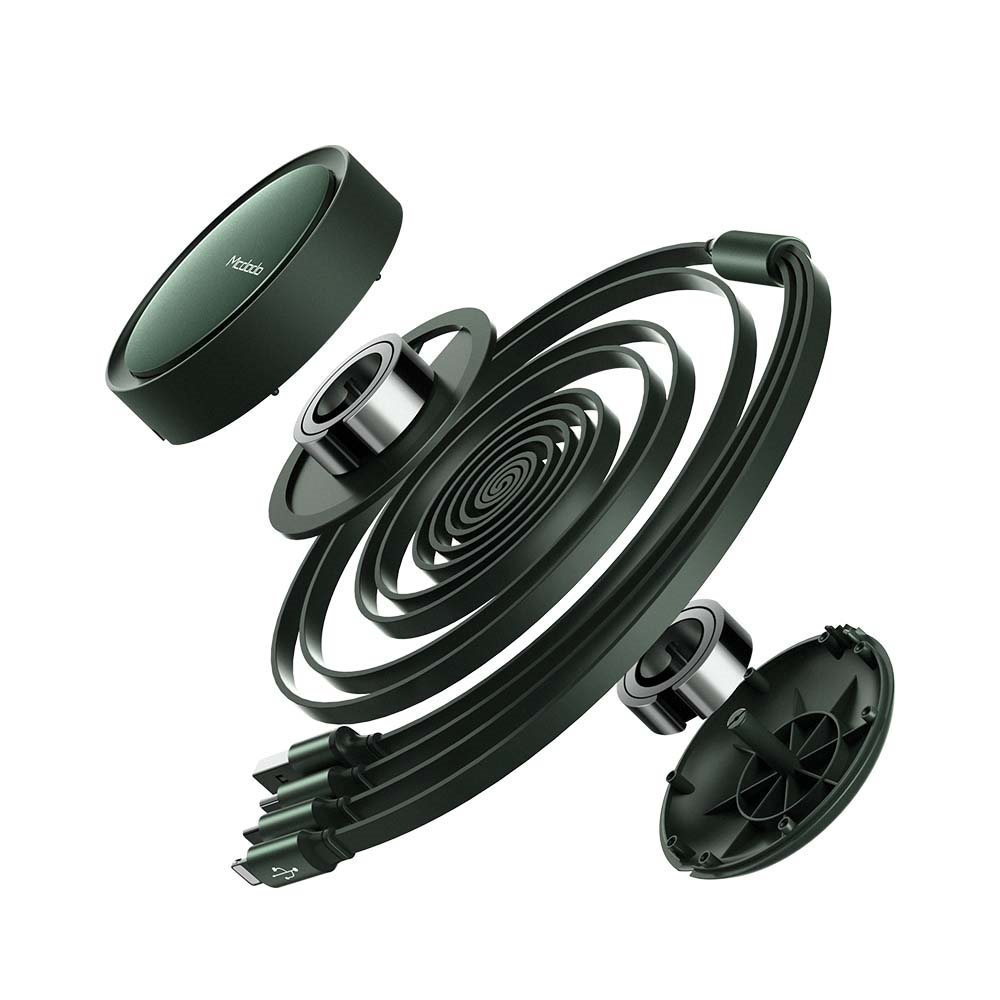 Mcdodo 3 in 1 Retractable Charging Cable, 3.7 ft (1.2 m) - كيبل شحن ماكدودو 3 في 1 قابل للسحب، 3.7 قدم (1.2 متر)