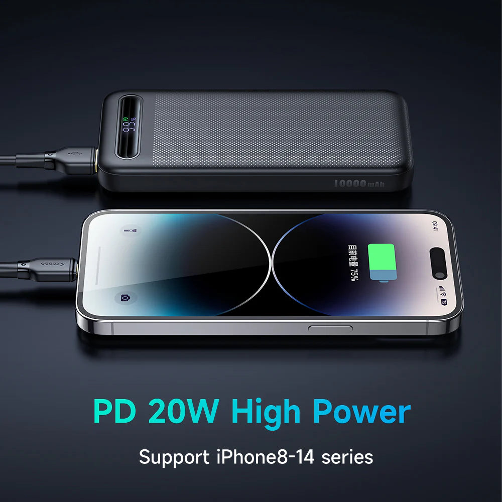 Mcdodo 10000mAh PD Power Bank 22.5W Fast Charging Digital Display Powerbank -  باور بانك شاحن سريع بسعة 10000 ميلي أمبير وبقدرة 22.5 واط من مكدودو