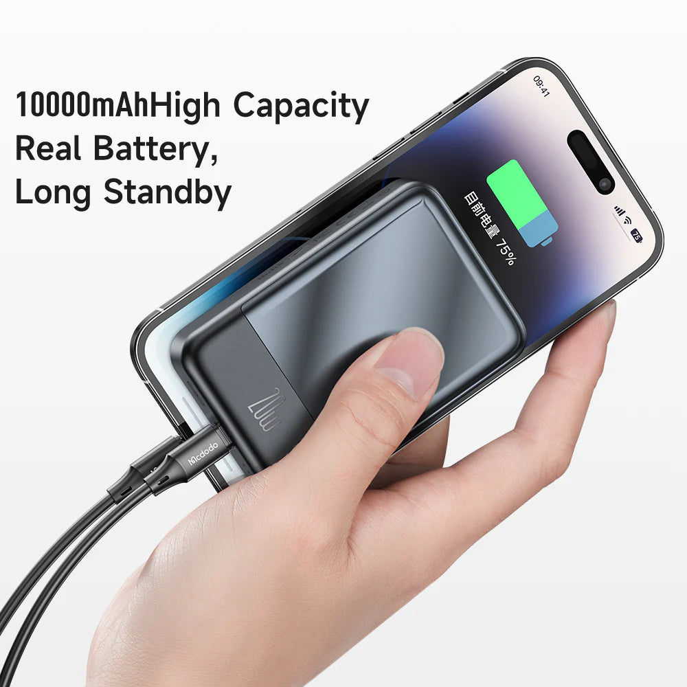 Mcdodo Ambilight Series 20W Magnetic Wireless Charging 10000mAh Power Bank - باور بانك بالشحن الاسلكي بقدرة 20 واط بسعة 10000ميلي أمبير من مكدودو