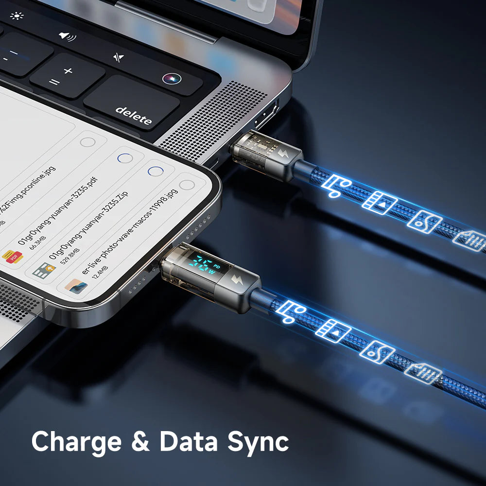 Mcdodo Auto Power Off 36W Charging Power Display Type-C to Lightning Cable 1.2m - كيبل بقدرة 36 واط من تايب سي الى لايتننغ من مكدودو