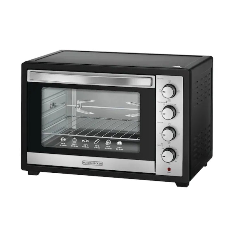 Black+Decker 50L capacity and 2000W power for a wide range of cooking applications - فرن بلاك أند ديكر 50 لتر، 2000 وات للطهي المتنوع