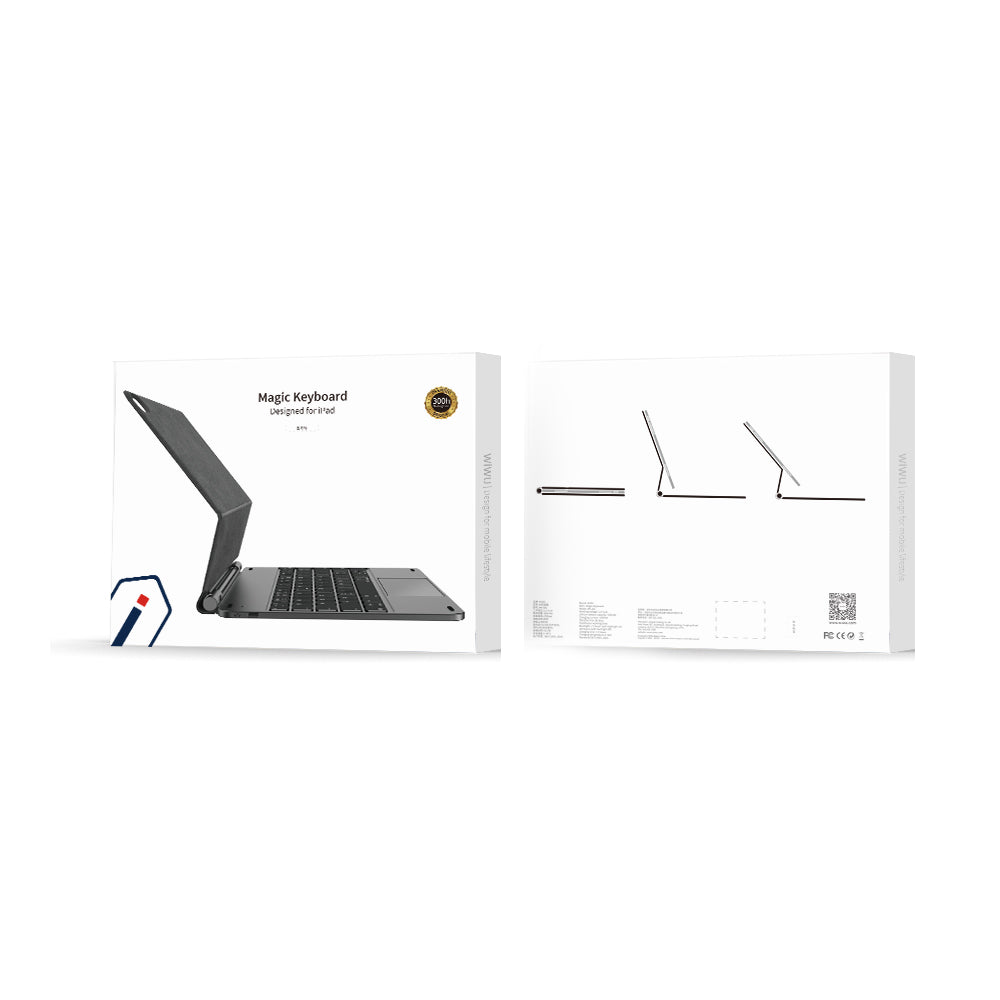 لوحة مفاتيح ويوو ماجيك كيبورد MK-001 للايباد بحجم 12.9 انش - اسود | WiWU Magic Keyboard MK-001 for 12.9 inch iPad – Black