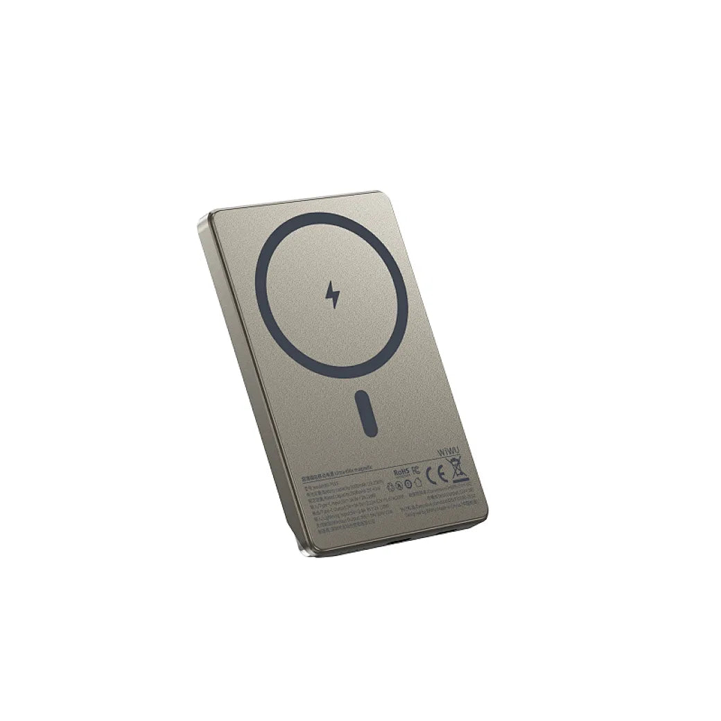 WiWU Wi-P020 MagSafe 10 000mAh Ultra-Thin Power Bank -  ويوو باور بانك مغناطيسي 10000ميلي أمبير فائق النحافة