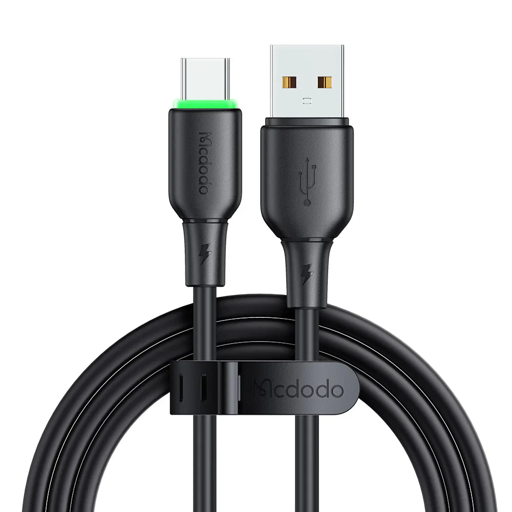 Mcdodo Silicone 6A USB C Data Cable with LED 1.2m - كابل بيانات من ماكدودو سيليكون تايب سي مع ليد بطول 1.2 متر