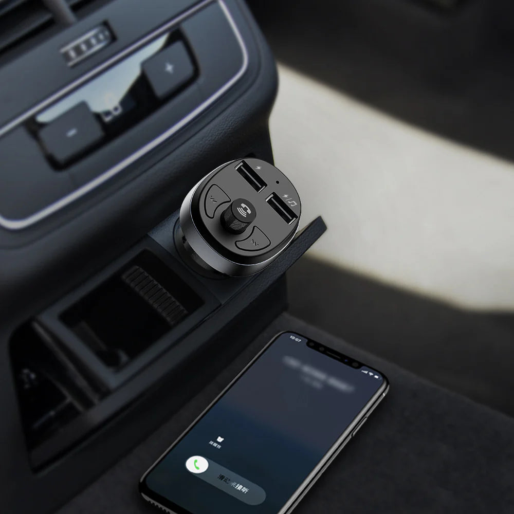 Mcdodo Bluetooth 5.1 FM Dual USB Car Charger - شاحن سيارة ماكدودو بلوتوث 5.1 اف ام ثنائي يو اس بي