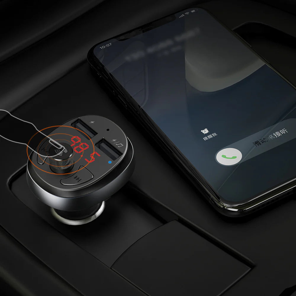Mcdodo Bluetooth 5.1 FM Dual USB Car Charger - شاحن سيارة ماكدودو بلوتوث 5.1 اف ام ثنائي يو اس بي