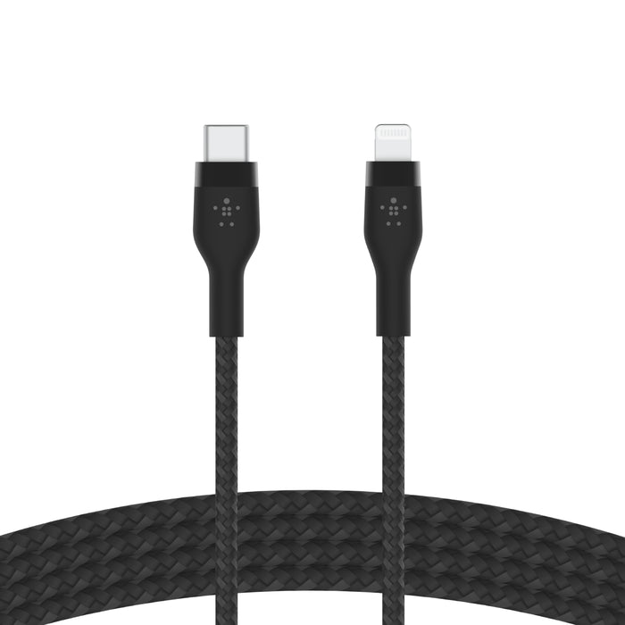 Belkin BoostCharge Pro Flex USB-C Braided Silicone Cable with Lightning Connector - كيبل يو اس بي سي مع محول الى لايتننغ بتقنية البوست شارجر بطول 1 متر من بيلكن