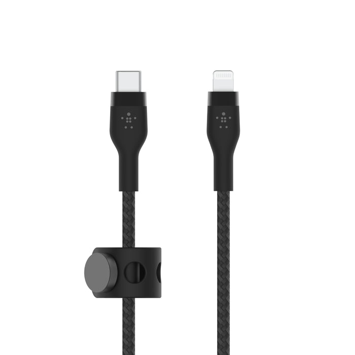 Belkin BoostCharge Pro Flex USB-C Braided Silicone Cable with Lightning Connector - كيبل يو اس بي سي مع محول الى لايتننغ بتقنية البوست شارجر بطول 1 متر من بيلكن
