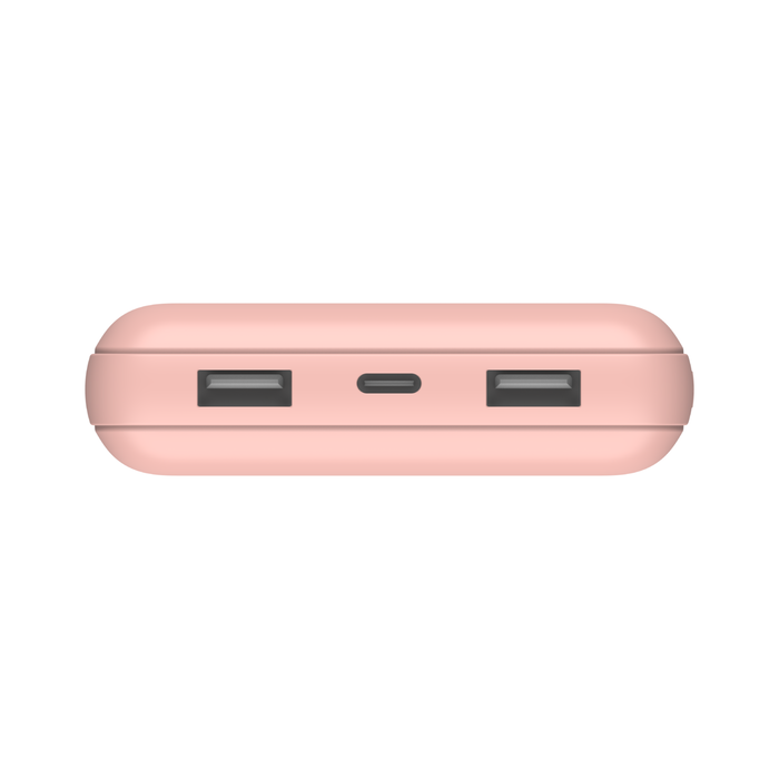 Belkin BoostCharge 3-Port 20K Power Bank with USB-C 15W dual USB-A 15cm USB-A to USB-C Cable - باور بانك بسعة 20الف ميلي أمبير بمنفذ يو اس بي سي ومنذين يو اس بي أ مع كيبل يو اس بي أ الى يو اس بي سي