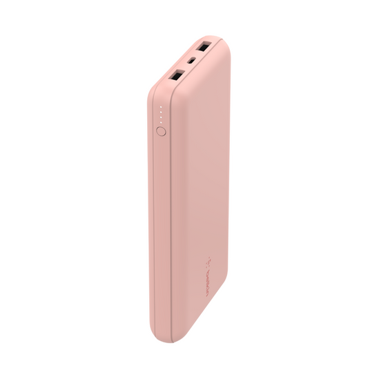 Belkin BoostCharge 3-Port 20K Power Bank with USB-C 15W dual USB-A 15cm USB-A to USB-C Cable - باور بانك بسعة 20الف ميلي أمبير بمنفذ يو اس بي سي ومنذين يو اس بي أ مع كيبل يو اس بي أ الى يو اس بي سي