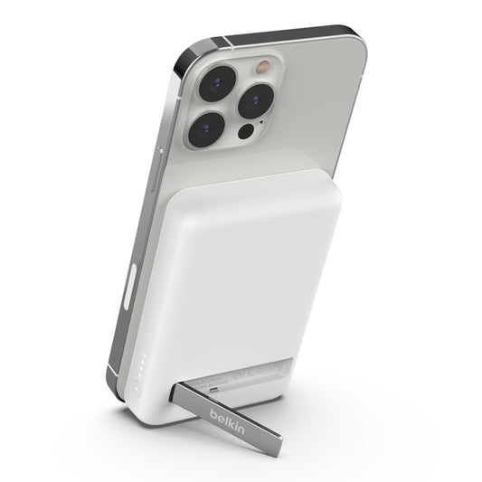 Belkin BoostCharge Magnetic Wireless Power Bank 5K & Stand - بطارية الطاقة المحمولة بتقنية البوست شارج المغناطيسية اللاسلكية بسعة 5000أمبير مع ستاند