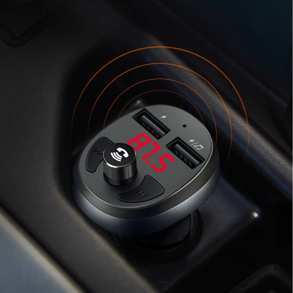 Mcdodo Bluetooth 5.1 FM Dual USB Car Charger - شاحن سيارة ماكدودو بلوتوث 5.1 اف ام ثنائي يو اس بي