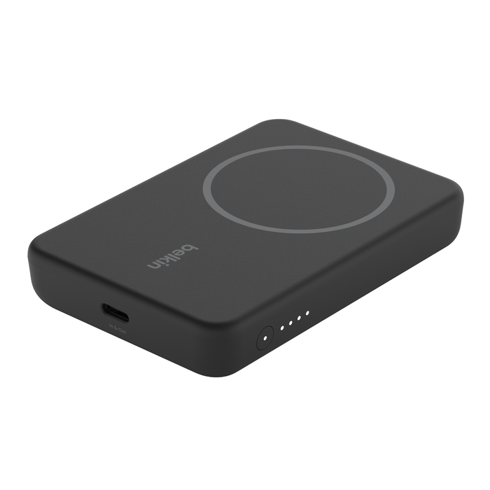 Belkin BoostCharge Magnetic Wireless Power Bank 5K & Stand - بطارية الطاقة المحمولة بتقنية البوست شارج المغناطيسية اللاسلكية بسعة 5000أمبير مع ستاند
