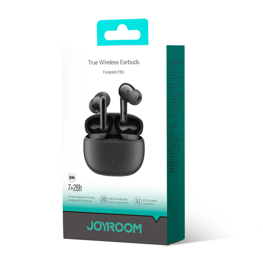سماعات جويرووم JR-FB3 اللاسلكية, بلوتوث 5.3 ووقت تشغيل حتى 35 ساعة | JOYROOM Funpods Series JR-FB3 True Wireless Earphones – 35H Playtime