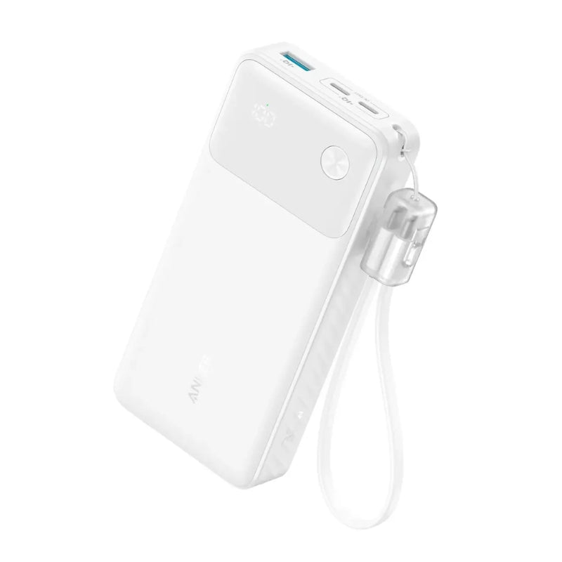 Anker Power Bank 20,000mAh 30W  White - باور بانك أنكر 20000 مللي أمبير 30 وات أبيض