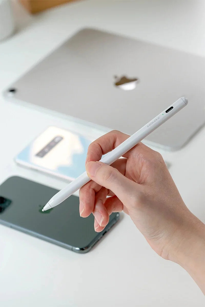 Momax OneLink Pen TP3W,  Smart Multi-System Active Stylus - قلم موماكس ون لنك TP3W الذكي, قلم الكتروني دقيق متعدد الانظمة للرسم والكتابة مع اتصال مغناطيسي