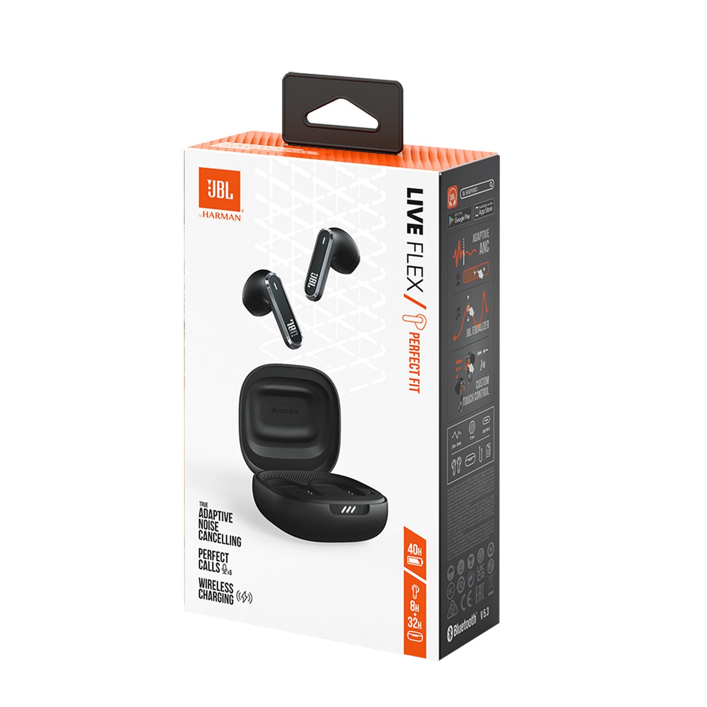 JBL Live Flex True Wireless Noise Cancelling Earbuds – 40H Playtime | سماعة جي بي ال لايف فلكس اللاسلكية بتقنية الغاء الضوضاء, تشغيل حتى 40 ساعة