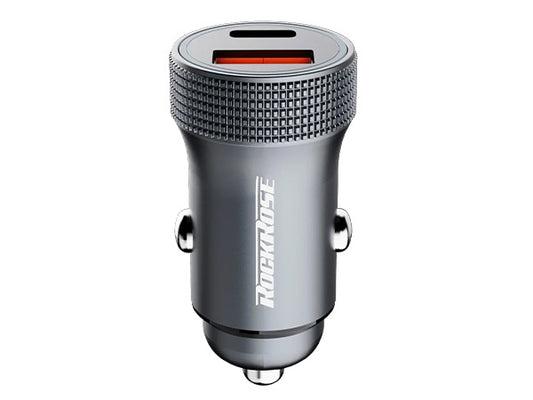 RockRose Ranger PQ GT 30W PD & QC 3.0 Dual Port Car Phone Charger Adapter - روك روز رينجر بي كيو جي تي شاحن سيارة ثنائي المنافذ 30 واط ماكس كيو سي 3.0