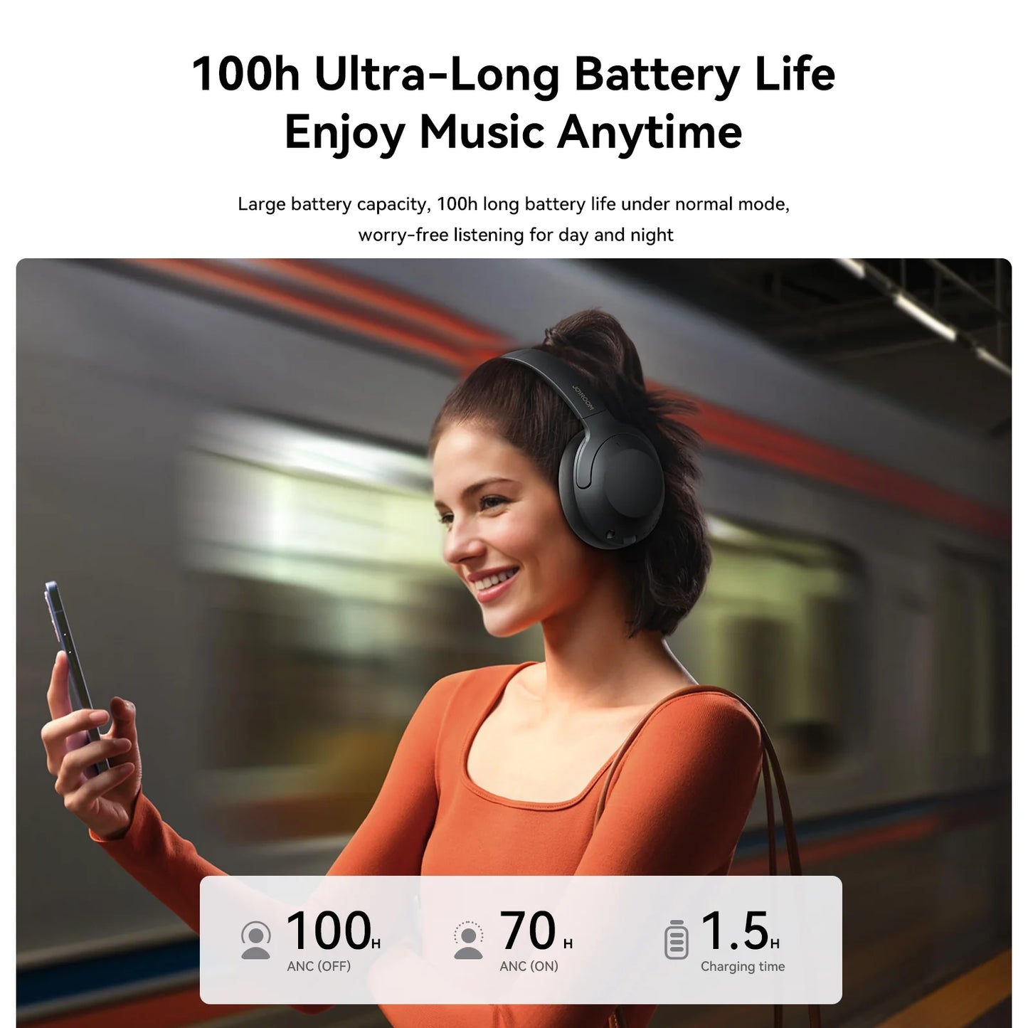 JOYROOM JR-JH2 ANC Wireless Headphones - سماعة جويروم اللاسلكية بعزل الضوضاء