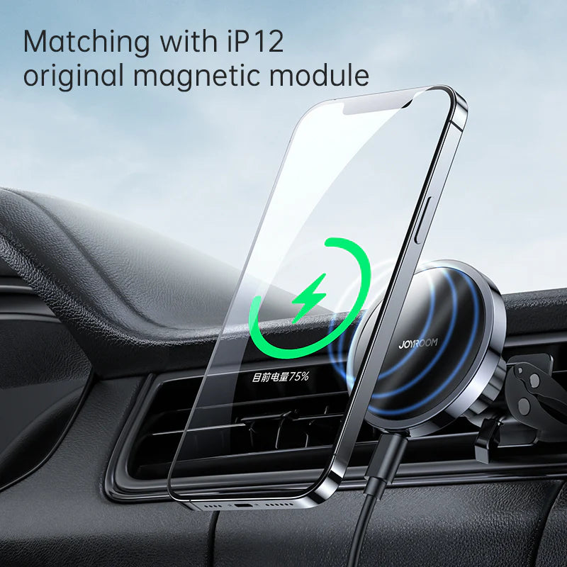JOYROOM JR-ZS240 Magnetic Wireless Car Charge Holder Air Vent - JOYROOM JR-ZS240 حامل سيارة مغناطيسي مع شحن لاسلكي 15 واط