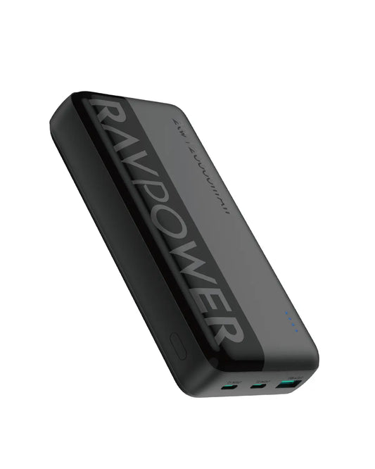 RAVPower 20000mAh Power Bank RP-PB1229 22.5W SCP & 20W PD -  باور بانك RAVPower RP-PB1229 – 20000mAh | شحن سريع بـ 3 منافذ | PD وSCP