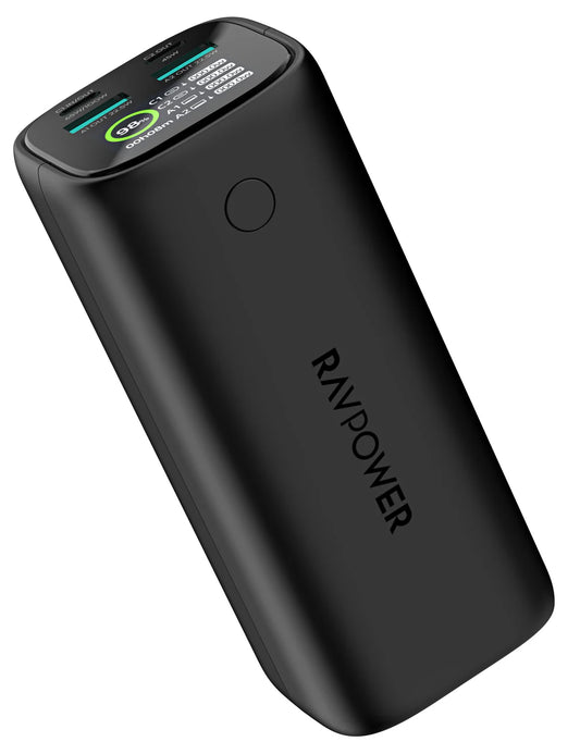 باور بانك راف باور PB208 Ultra بسعة 20,000 مللي امبير وبقدرة شحن 100 واط - اسود | RAVPower PB208 Ultra 20000mAh PD 100W Power Bank - Black