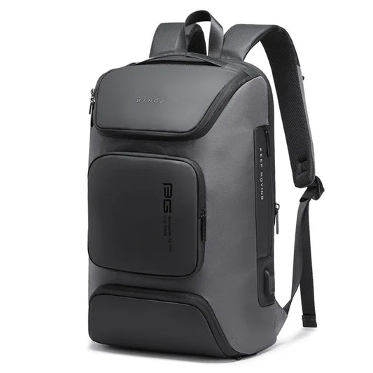 حقيبة ظهر بانجي لابتوب وسفر مع منفذ شحن يو اس بي - رمادي | BANGE Laptop Bag & Travel Backpack with USB Charger Port – Gray