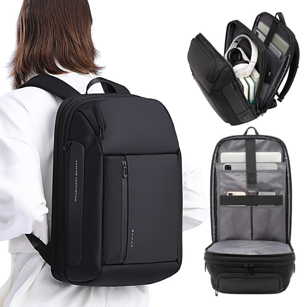 حقيبة ظهر بانجي للاعمال مضادة للسرقة ومقاومة للماء - اسود | BANGE Anti-Theft Waterproof Business Backpack – Black