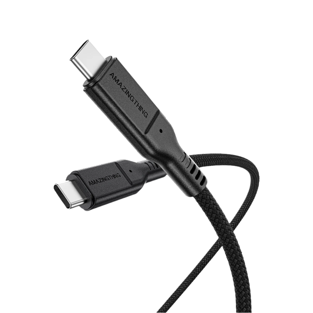 كيبل اميزنك ثنك ثاندر برو يو اس بي سي الى يو اس بي سي بقدرة 240 واط - اسود | AMAZINGTHING Thunder Pro 240W Type-C to Type-C Cable (USB 3.2 Gen2 – 20Gbps) – Black