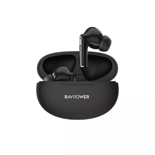 سماعات راف باور BH1018 اللاسلكية بوقت تشغيل حتى 24 ساعة - اسود | RAVPower BH1018 Studio True Wireless Bluetooth Earbuds, Up to 24H Playtime – Black