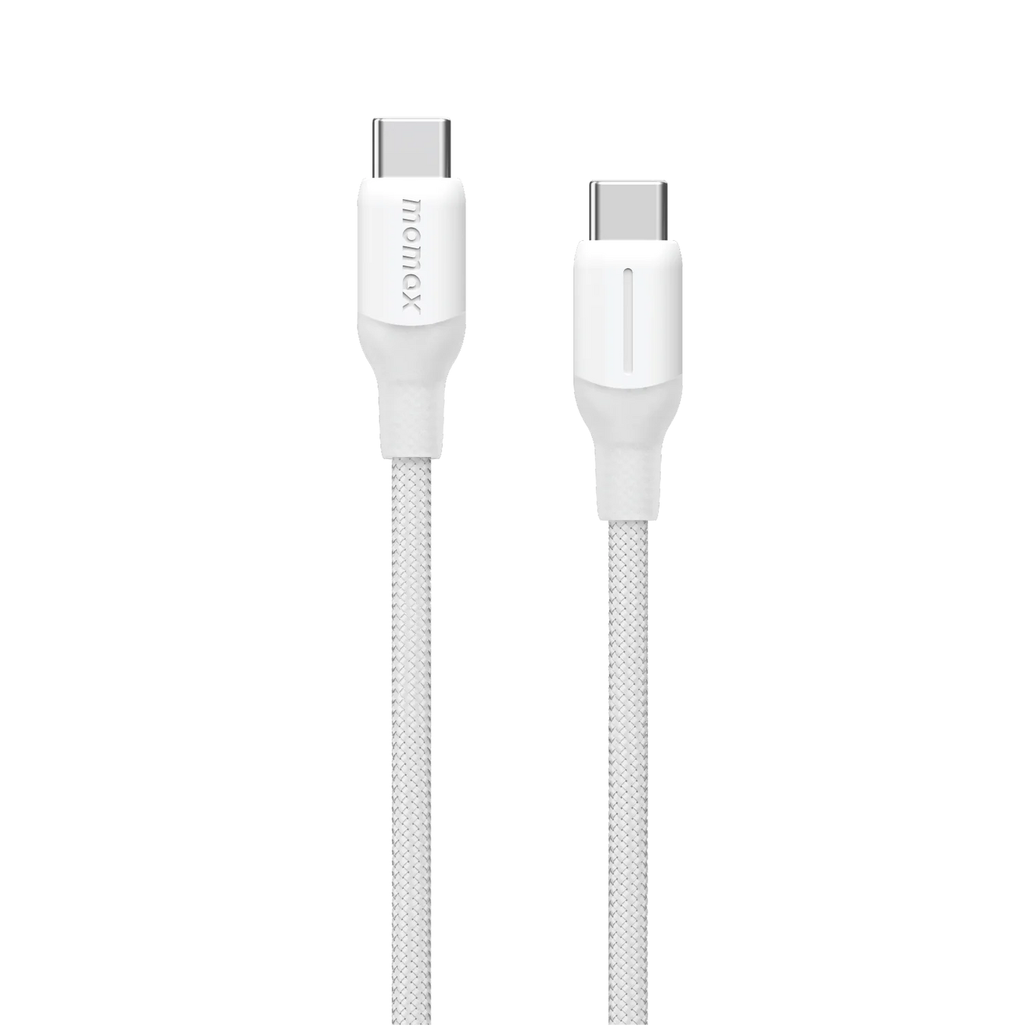 Momax 1‑Link Flow CC 100W USB‑C to USB‑C Braided Cable, 2 m - كيبل موماكس 1-لنك فلو, USB-C الى USB-C, نايلون مضفر, بقدرة 100 واط,  طول 2م