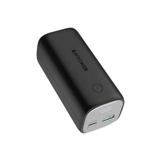 باور بانك راف باور RP-PB208 بسعة 10400 مللي امبير وبقدرة شحن 30 واط - اسود | RAVPower RP-PB208 Super – 10400mAh PD Pioneer 30W 2-Port Power Bank - Black