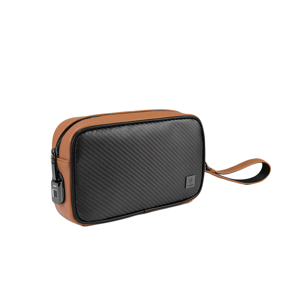 حقيبة ويوو ماستر كاربون ببصمة الاصبع الذكية, تصميم كاربون فاخر | WiWU Master Carbon Smart Fingerprint Personal Bag - Carbon Design