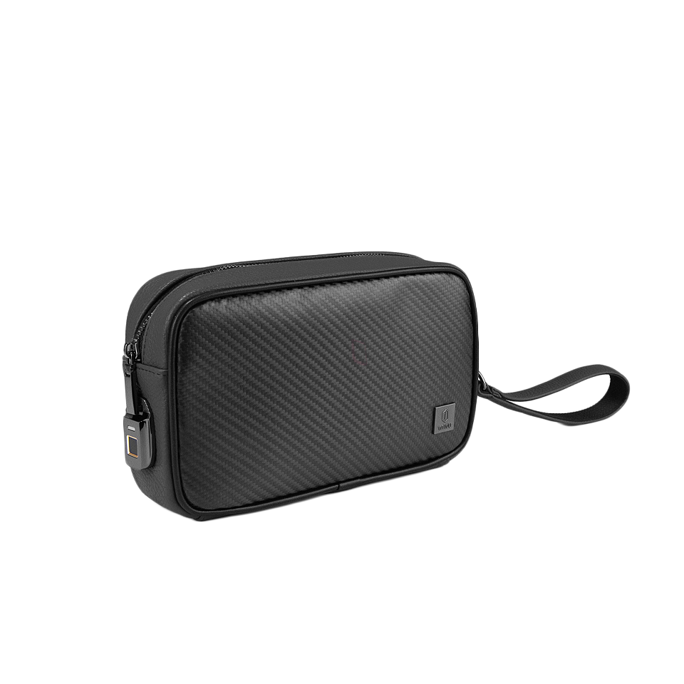 حقيبة ويوو ماستر كاربون ببصمة الاصبع الذكية, تصميم كاربون فاخر | WiWU Master Carbon Smart Fingerprint Personal Bag - Carbon Design