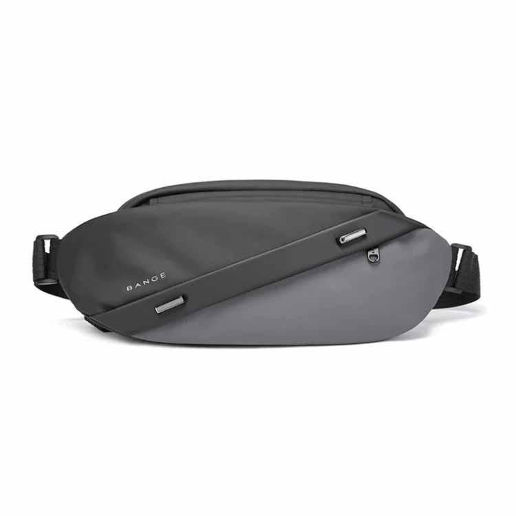 BANGE Men Waterproof Business Casual Chest Bag Messenger Bag - Gray | حقيبة كتف رجالية من بانج, مقاومة للماء بتصميم عملي - رمادي
