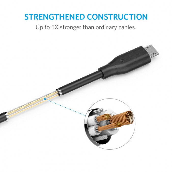 Anker Powerline Micro USB (1ft) - كيبل باورلاين يو اس بي الى مايكرو من انكر