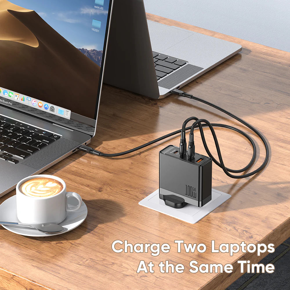 Mcdodo 100W 3 Port UCB-C and 1 Port UCB GaN Fast Charger Kit - شاحن جداري بثلاث منافذ يو اس بي سي ومنفذ يو اس بي بدرة 100واط من مكدودو