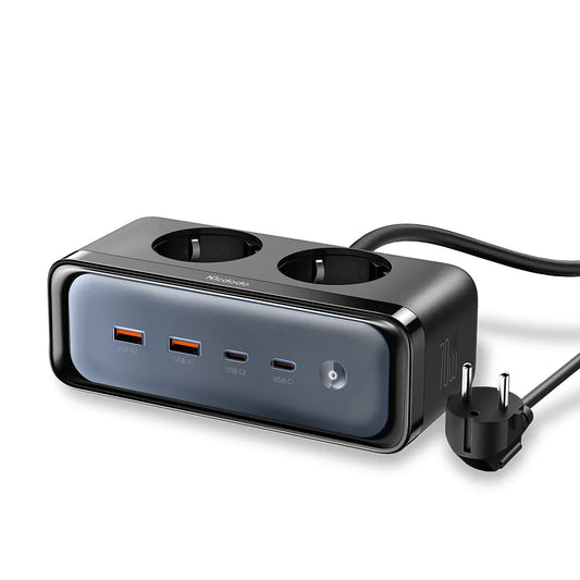 Mcdodo 6 in 1 70W GaN Lightning Protection Power Strip - شاحن ماكدودو 6 في 1  70 وات  للحماية من الصواعق قابس الاتحاد الأوروبي