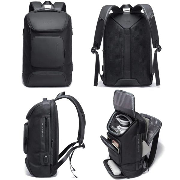 حقيبة ظهر بانجي لابتوب وسفر مع منفذ شحن يو اس بي - رمادي | BANGE Laptop Bag & Travel Backpack with USB Charger Port – Gray