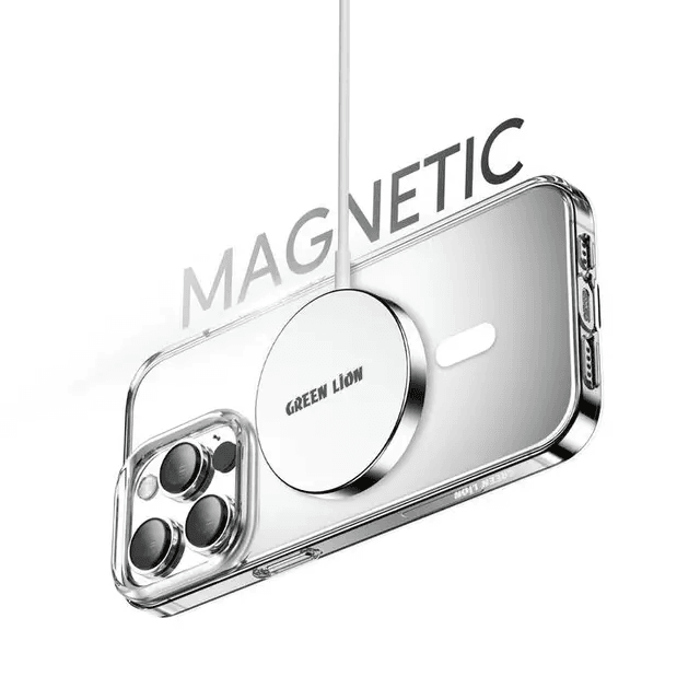Green Lion 360° Anti-Shock Magnetic Case for iPhone 14 Clear - كفر جرين ليون الشفاف المغناطيسي 360° مضاد للصدمات – آيفون 14